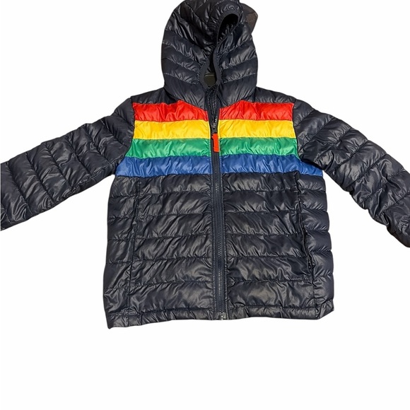 Primary Kids Puffer Jacket with Multicolor Stripes​